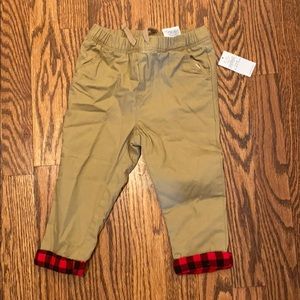 NWT Old Navy flannel lined pants with shirt